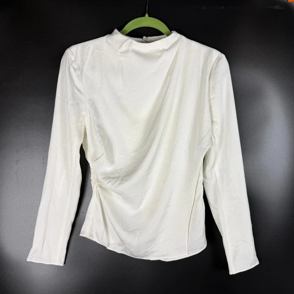 A.L.C. ALC Kay Top Ivory Blouse High Neck Long Sleeve Womens Size 0